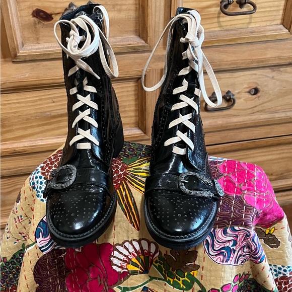 Gucci vibes Black Lace-Up Women's Boots by Silent D - Picture 1 of 9